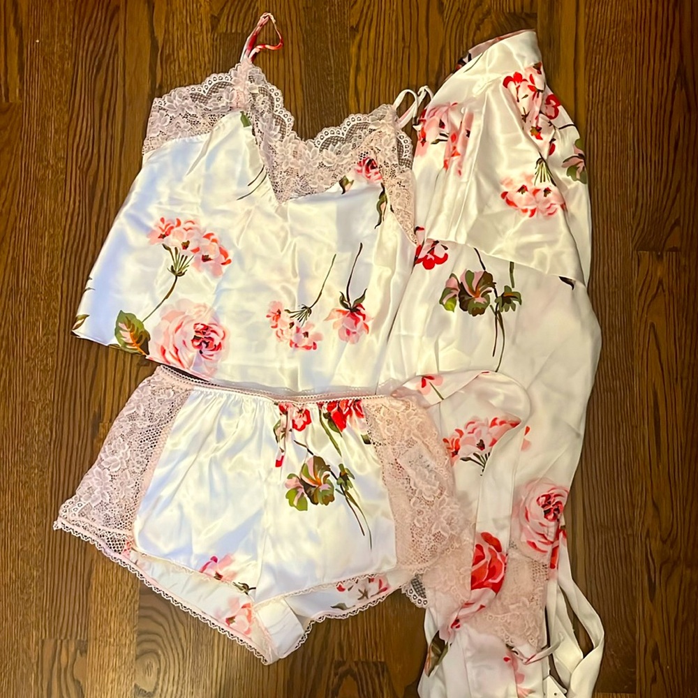 Womens Satin Pj Set